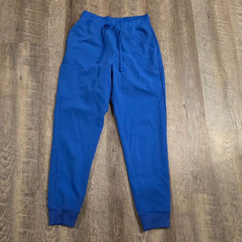 Mandala Women's Blue Elastic Waist Medical Scrub Pants Size XS Side Pkt